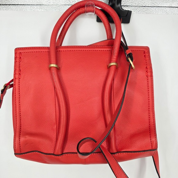 Kate Spade Saturday Red Leather Top Handle Satchel Crossbody Bag Purse - Picture 4 of 6